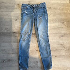 Hollister Medium Blue Ripped Skinny Jeans